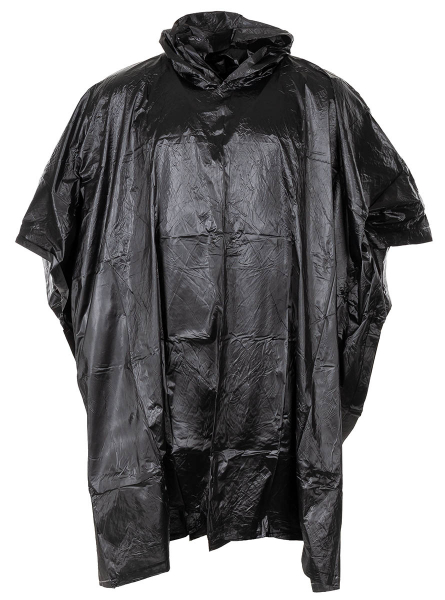 Poncho i svart vinyl 200 x 127 cm i gruppen Friluftsliv / Förvaring & Regnskydd hos Familjetrygg (08210A)