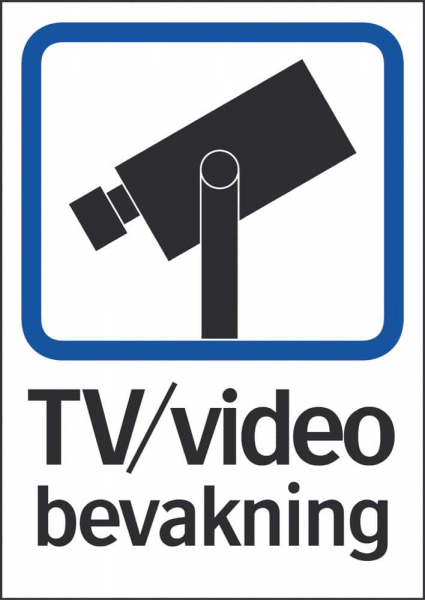 Dekal TV/Video bevakning sjlvhftande A5 i gruppen Hemmet / Allt inom Hem hos Familjetrygg (10011817)