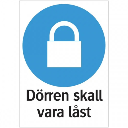 Skylt - Drren skall vara lst i gruppen Hemmet / Allt inom Hem hos Familjetrygg (10011938)