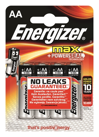Batterier Energizer Max LR6/AA 4st. upp till 10 rs lagring i gruppen Hemmet / Ficklampor hos Familjetrygg (41232)