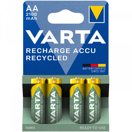 Recycle Laddningsbart batteri AA 2100 mAh 4-p i gruppen Hemmet / Allt inom Hem hos Familjetrygg (56816101404)