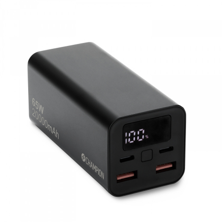 PowerBank 20.000 mAh 65W PD Svart i gruppen Friluftsliv / Allt inom Friluftsliv hos Familjetrygg (A12363)