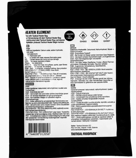 Tactical Foodpack - Heater Element i gruppen Friluftsliv / Friluftskk & tillbehr / Frystorkad mat hos Familjetrygg (TF-4720241008)