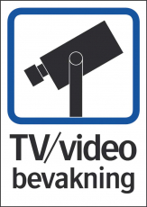 Dekal TV/Video bevakning sjlvhftande A5
