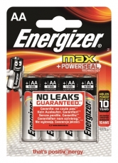 Batterier Energizer Max LR6/AA 4st. upp till 10 års lagring