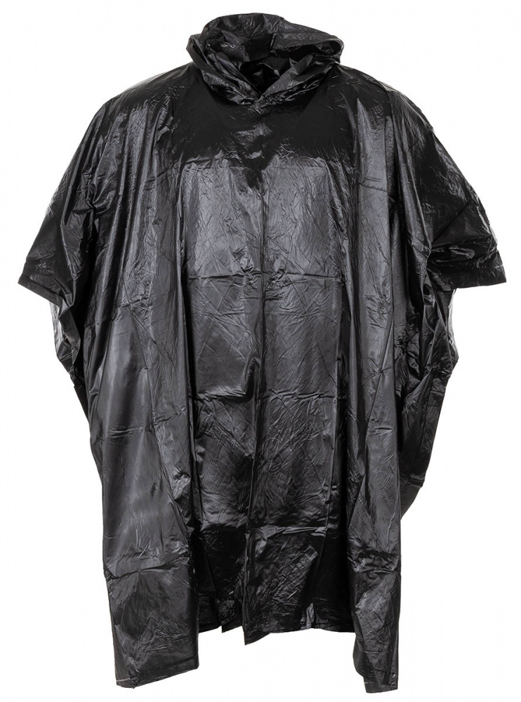 Poncho i svart vinyl 200 x 127 cm