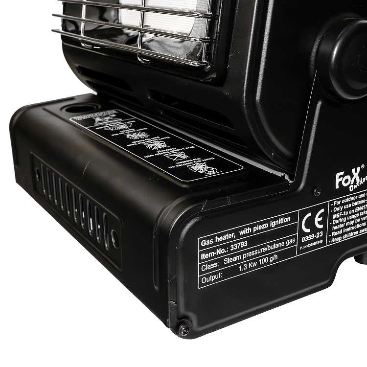 Gasv�rmare, med piezot�ndning, svart