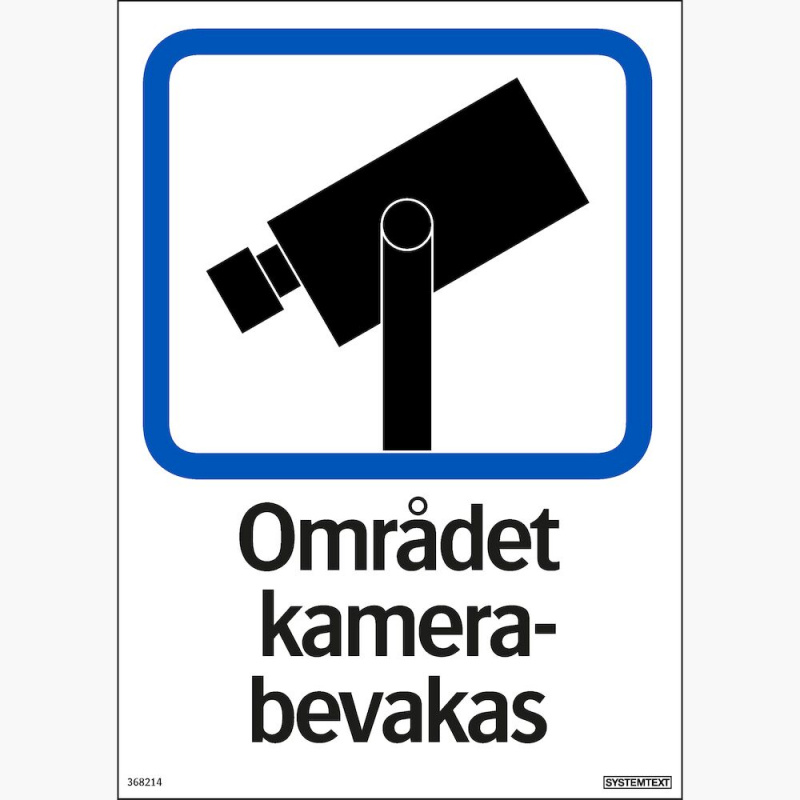 Skylt Omr�det kamerabevakas