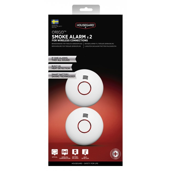 Brandvarnare ORIGO seriekopplade (2-pack)