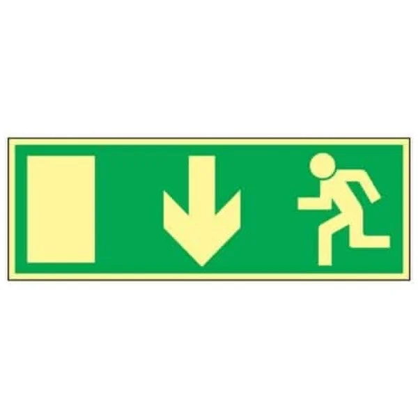 Utrymningsskylt “N�dutg�ng pil ned” – Supernova�