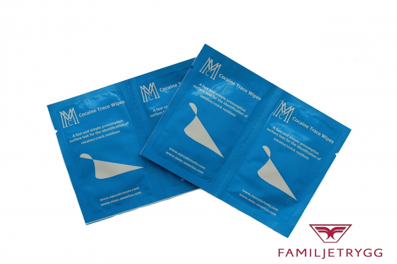 Kokaintest v�tservetter, drogtest. Set om 4 st.