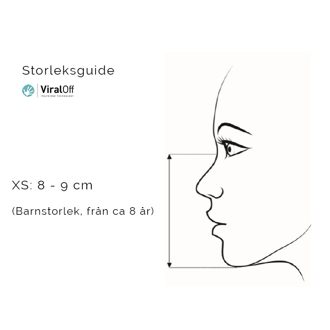 Munskydd i tyg, antiviral, antimikrobiell, ViralOff, barnstorlek fr�n ca 8 �r