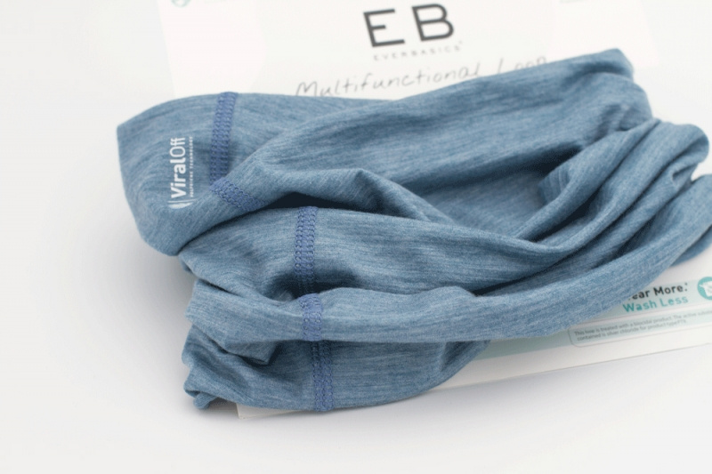Loop scarf, buff av tencel och merinoull, antiviral, antimikrobiell gr�bl�