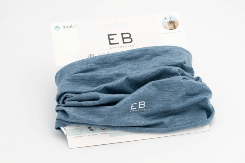 Loop scarf, buff av tencel och merinoull, antiviral, antimikrobiell gr�bl�
