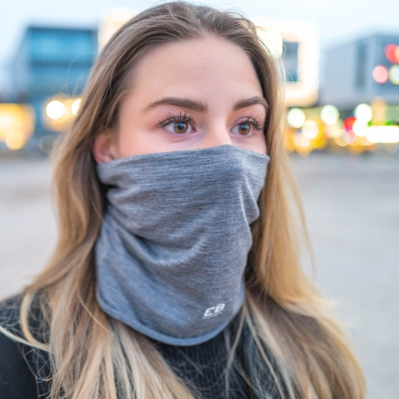 Loop scarf, buff av tencel och merinoull, antiviral, antimikrobiell m�rkgr�