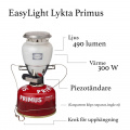 Primus EasyLight lykta, genererar både värme och ljus, piezotändare