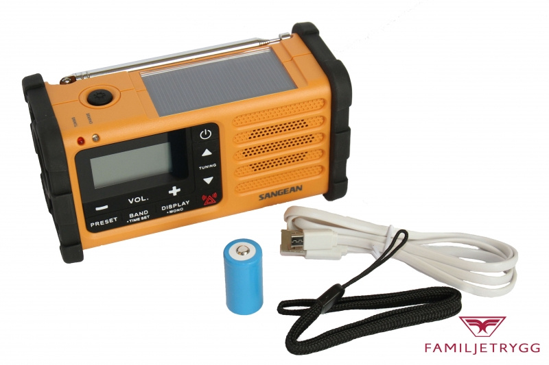 Vevradio Sangean MMR88 med solcell och USB ut/in