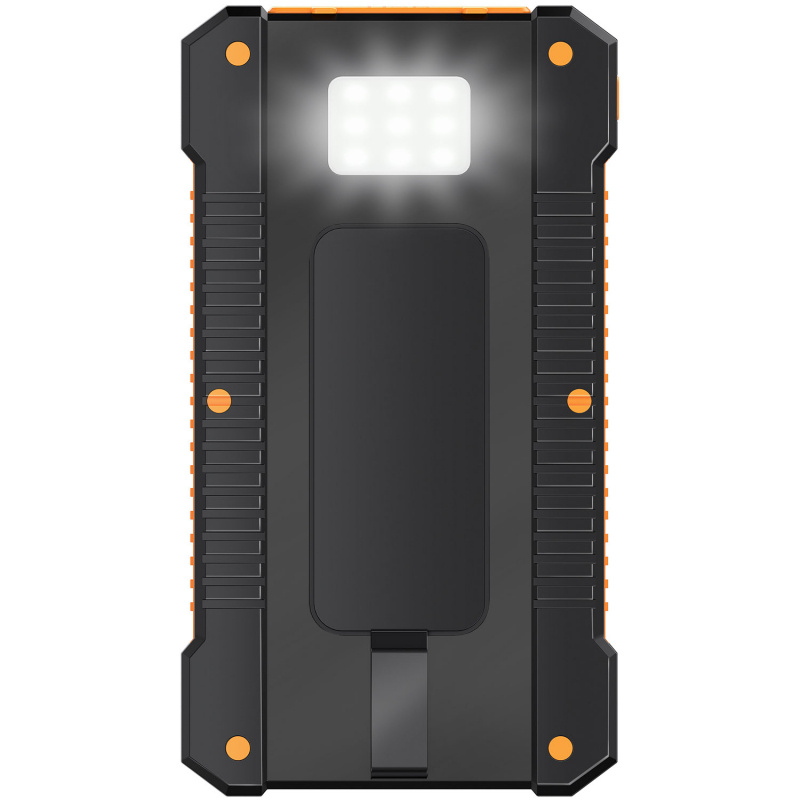 PowerBank 6.000 mAh 10W Solcell Svart/Orange