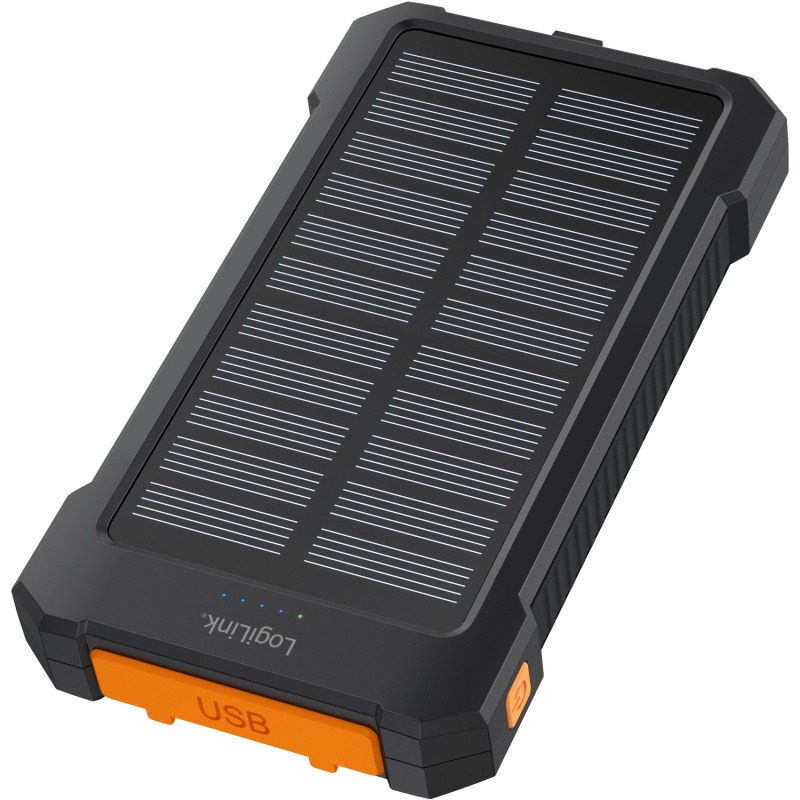 Solcells-Powerbank 10.000mAh 2xUSB-A + USB-C in/ut 12W