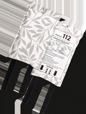 Brandfiltar med m�nstrat tygfodral  -Tv�-pack - 100x100 cm