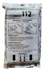 Brandfilt 100x100 cm - m�nstrat tygfodral