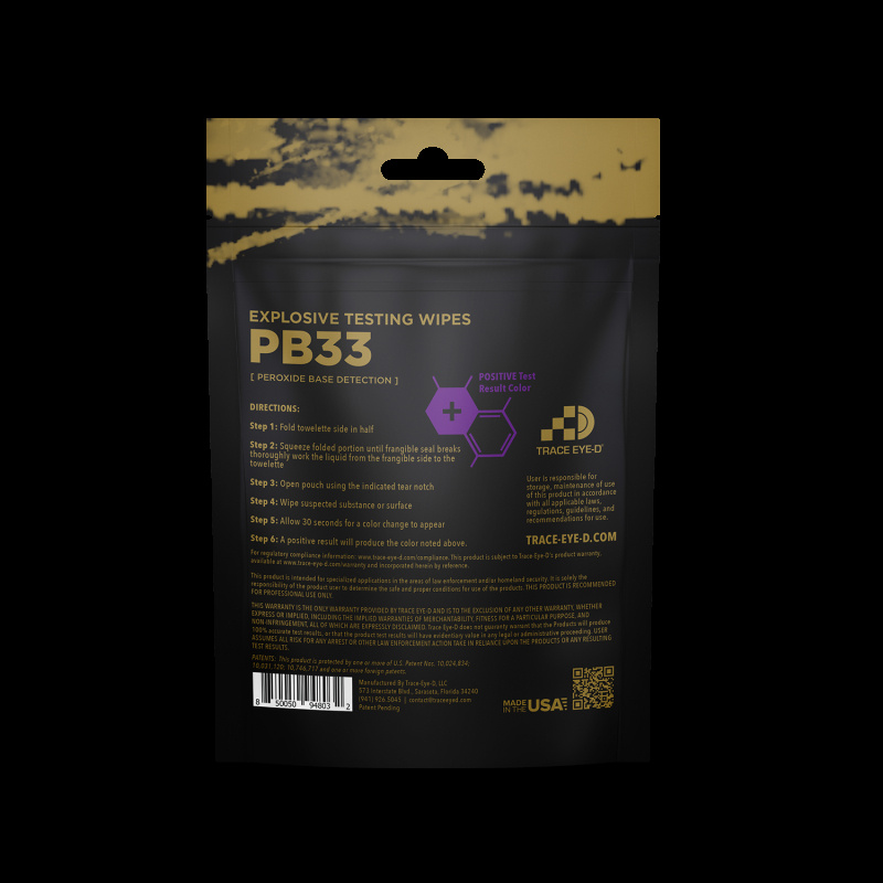 Kriminaltekniskt test f�r Peroxidbaserade �mnen. v�tservetter. Set om 10