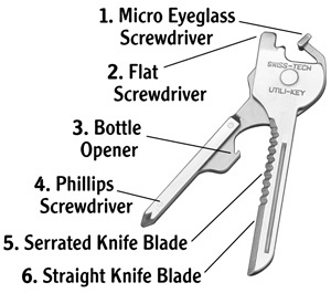 Nyckel Multi Tool, Swiss Tech, Rostfritt stål