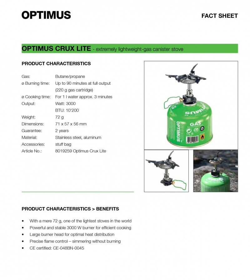 Gask�k Optimus Crux Lite