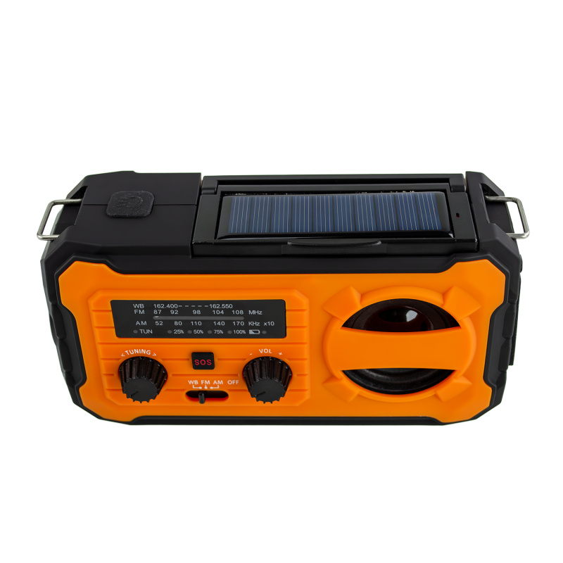 Vevradio YX-328 med solcell, ficklampa och mobilladdare