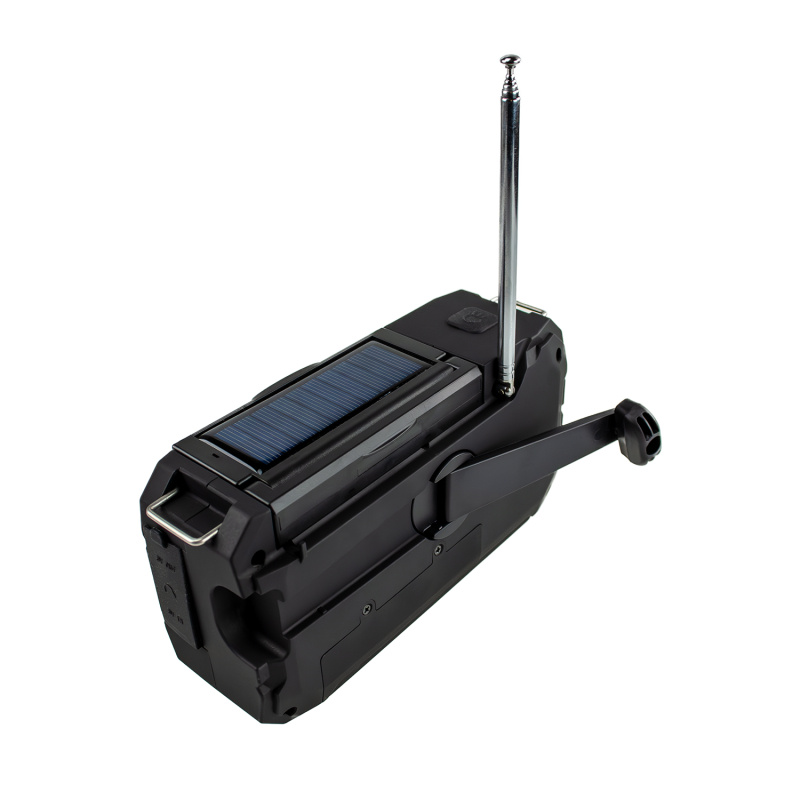 Vevradio YX-328 med solcell, ficklampa och mobilladdare