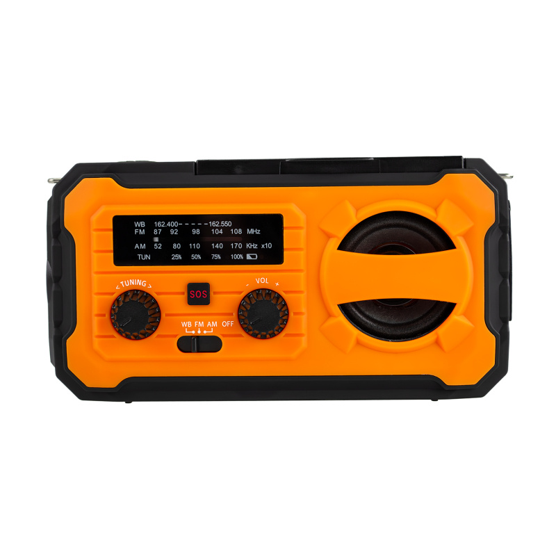 Vevradio YX-328 med solcell, ficklampa och mobilladdare